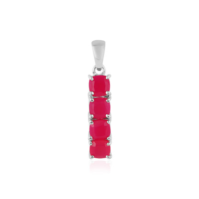 Zilveren hanger met framboos chalcedoon