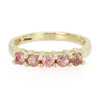 Gouden ring met Onverhitte Padparadscha Saffieren