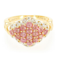 Gouden ring met Onverhitte Padparadscha Saffieren (AMAYANI)
