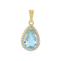 Zilveren hanger met een hemel-blauwe topaas