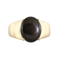 Gouden ring met een zwarte ster saffier