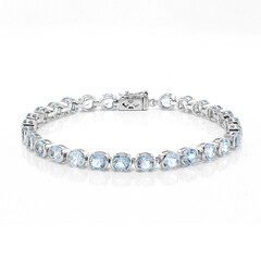 Zilveren armband met hemel-blauwe topaasstenen