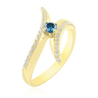 Gouden ring met een blauwe SI2 diamant (de Melo)