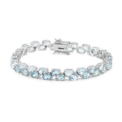 Zilveren armband met hemel-blauwe topaasstenen