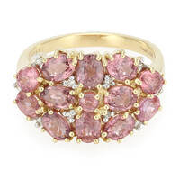 Gouden ring met Onverhitte Padparadscha Saffieren (AMAYANI)