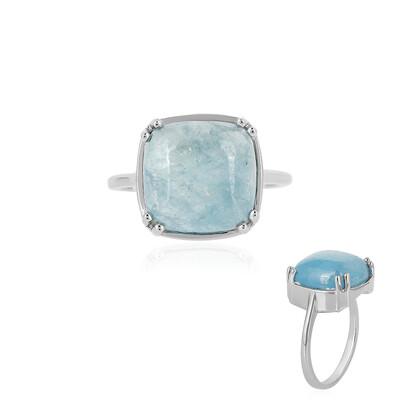 Zilveren ring met een aquamarijn