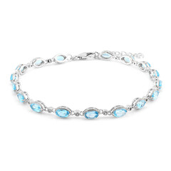 Zilveren armband met Zwitsers-blauwe topaasstenen