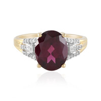 Gouden ring met een magenta granaat