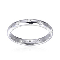 Zilveren ring met witte topaasstenen