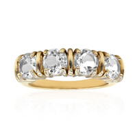 Zilveren ring met witte topaasstenen