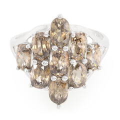 Zilveren ring met kaneel zirkonen