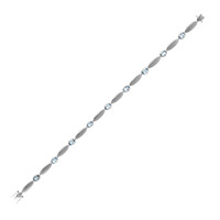 Platina armband met Santa Maria-aquamarijnstenen (CUSTODANA)