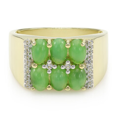 Zilveren herenring met keizerlijke chrysopraasstenen