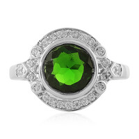 Zilveren ring met een Russische diopsied