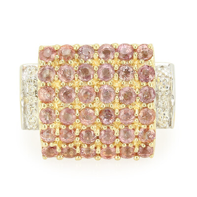 Gouden ring met Onverhitte Padparadscha Saffieren (AMAYANI)