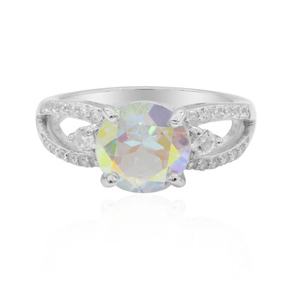 Zilveren ring met een maanlicht-topaas
