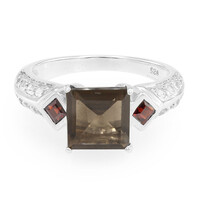 Zilveren ring met een rookkwarts