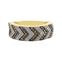 Zilveren ring met I4 Champagne Diamanten