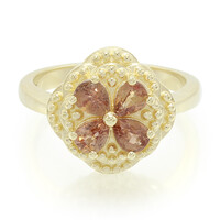 Gouden ring met Onverhitte Padparadscha Saffieren
