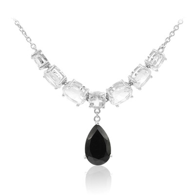 Zilveren halsketting met een zwarte spinel