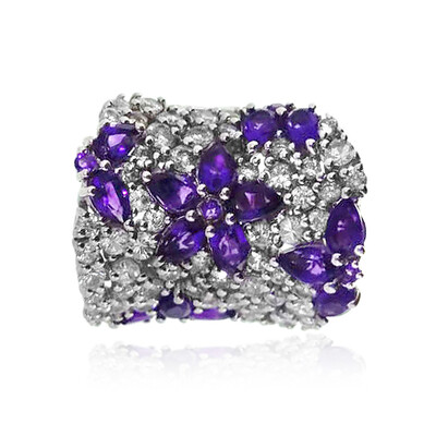 Zilveren ring met Zambia-amethisten (Dallas Prince Designs)