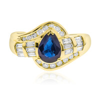 Gouden ring met een Ceylon saffier (CIRARI)