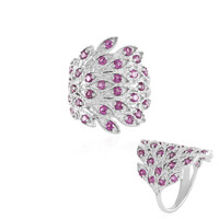Zilveren ring met rhodolieten