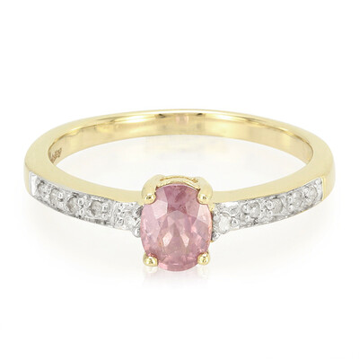 Gouden ring met een Onverhitte Padparadscha Saffier