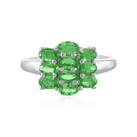 Zilveren ring met tsavorieten