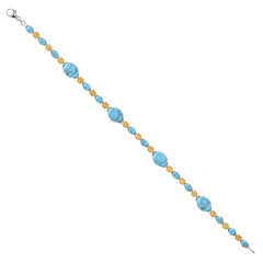 Zilveren armband met turkooisstenen
