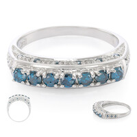 Zilveren ring met Fancy diamanten