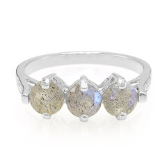 Zilveren ring met spectrolietstenen
