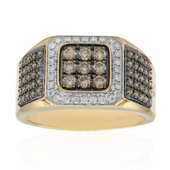 Gouden ring met SI2 Champagne Diamanten
