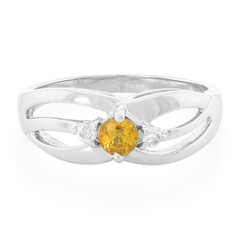 Zilveren ring met een gele saffier