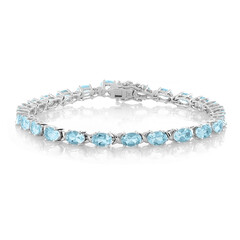Zilveren armband met hemel-blauwe topaasstenen