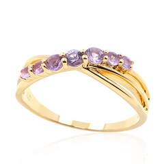 Zilveren ring met een Onverhitte Purper Saffier