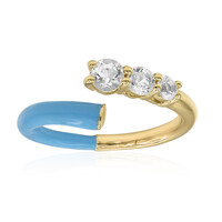 Zilveren ring met een witte topaas