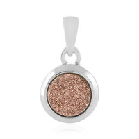 Zilveren hanger met een Koper Glitter Agaat