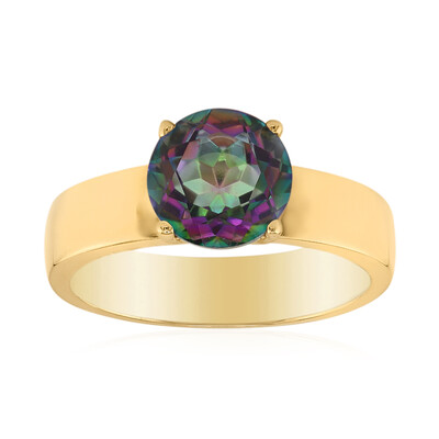 Zilveren ring met een mystieke kwarts