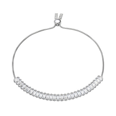 Zilveren armband met witte topaasstenen