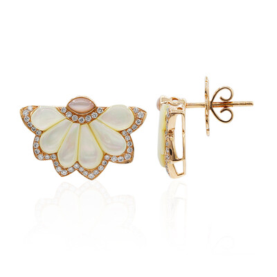 Gouden oorbellen met parelmoer (Estée Collection)