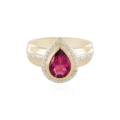 Gouden ring met een rubeliet (de Melo)