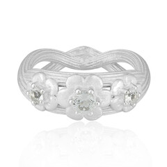 Zilveren ring met een witte topaas