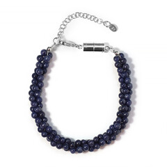 Zilveren armband met blauwe saffieren