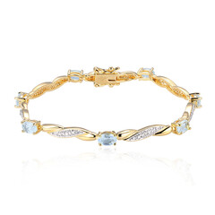 Messingen armband met hemel-blauwe topaasstenen (Juwelo Style)