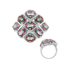 Zilveren ring met mystieke kwartskristallen