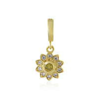 Zilveren hanger met een I3 Gele Diamant
