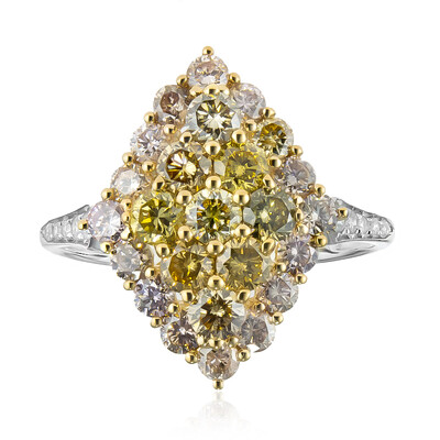 Gouden ring met SI2 Fancy Diamanten (CIRARI)