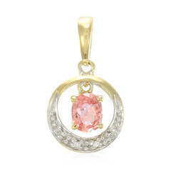 Zilveren hanger met een Padparadscha saffier