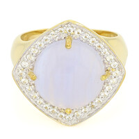 Zilveren ring met een blauwe kant agaat